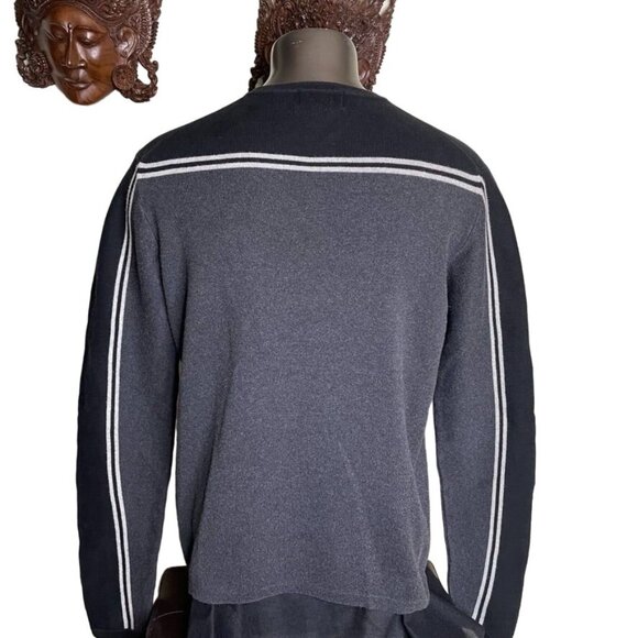 Eddie Bauer Crew Neck Sweater Mens Greay Black Winter Top Size Tall XL u - Picture 4 of 8